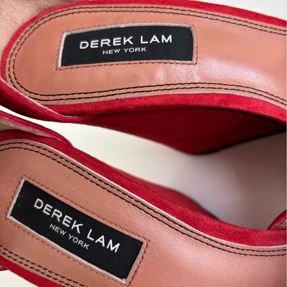 Derek Lam Red Suede Wedge Heels Sz 8 - Picture 7 of 13